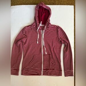 Striped Red and White Women's Hoodie